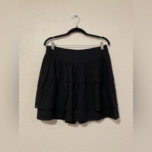 Black Ruffle Mini Skirt